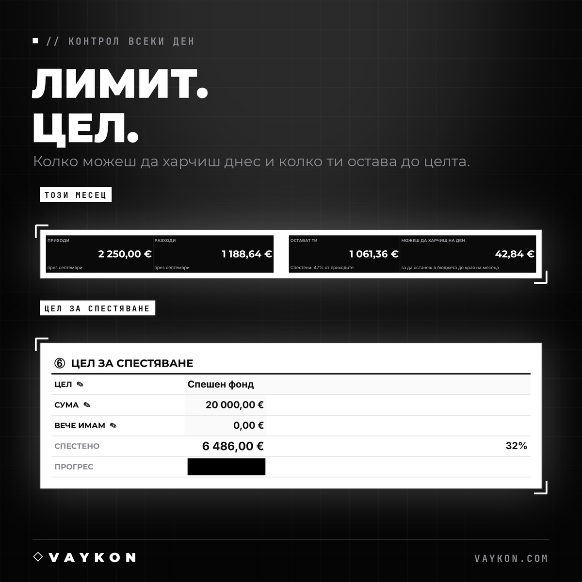 VAYKON — Финансов тракер